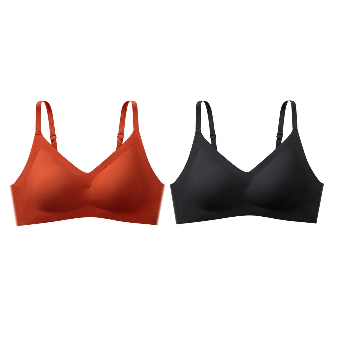 2Pcs/Set Seamless Bras For Women Wire Free Push Up Underwear Sexy Lingerie Invisible Bra Top Removable Pads Female Intimate