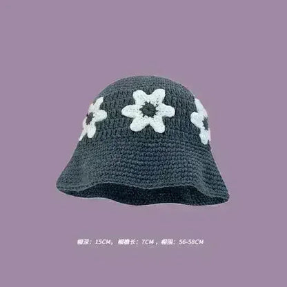 Handmade Knitted Bucket Hat - Cotton Boho Print - All-Season Stretchy Fit