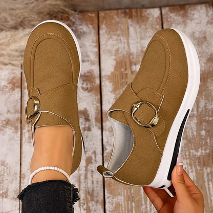 2025 Faux Suede Platform Loafers Women Lightweight Slip On Thick Sole Sneakers Woman Plus Size 43 Comfort Non Slip Casual Shoes