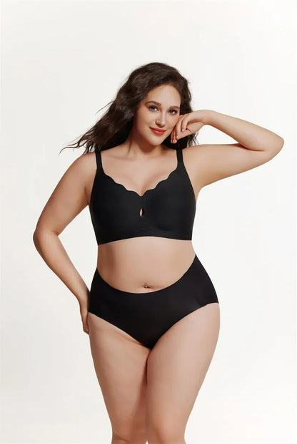 Wireless Comfortable Bra Large Cup Seamless Anti-Sagging Back Smoothing Underwear Soft Women&