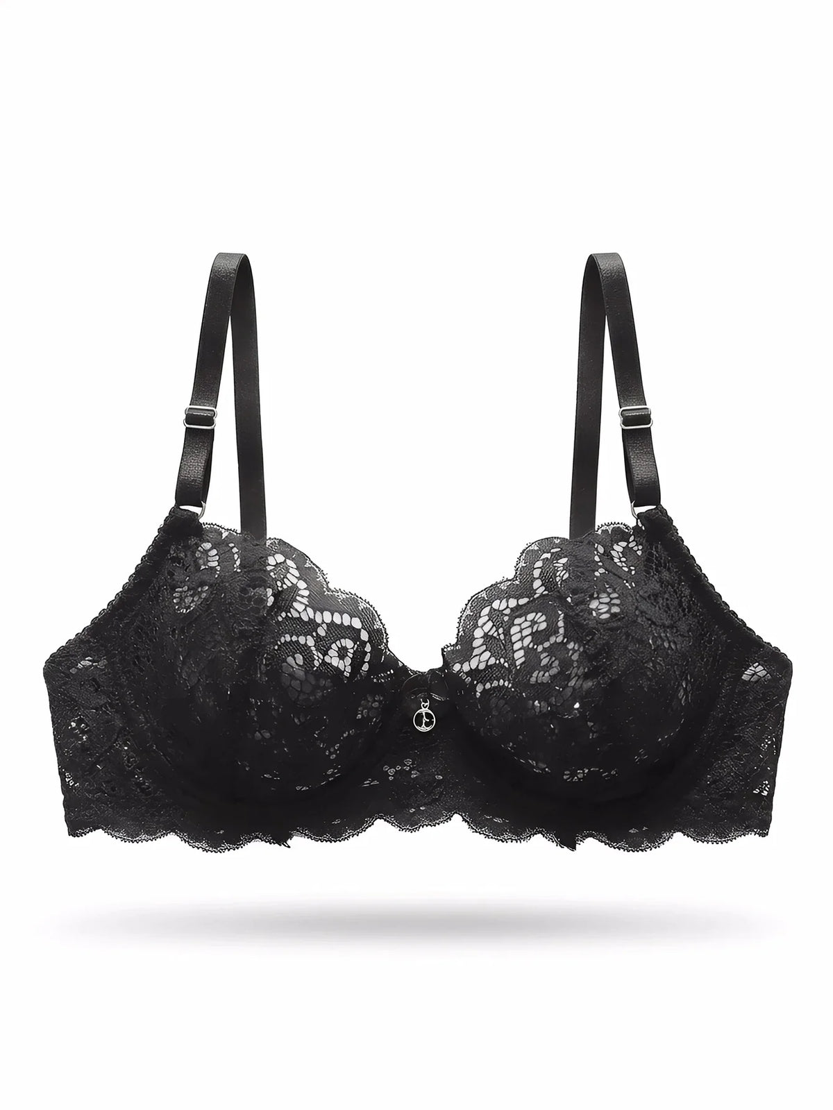Black Lace Bra Women Push Up Sexy Eyelash Trim French Elegance Underwear Lingerie Lace Bralette Adjustable Straps Intimate A3166