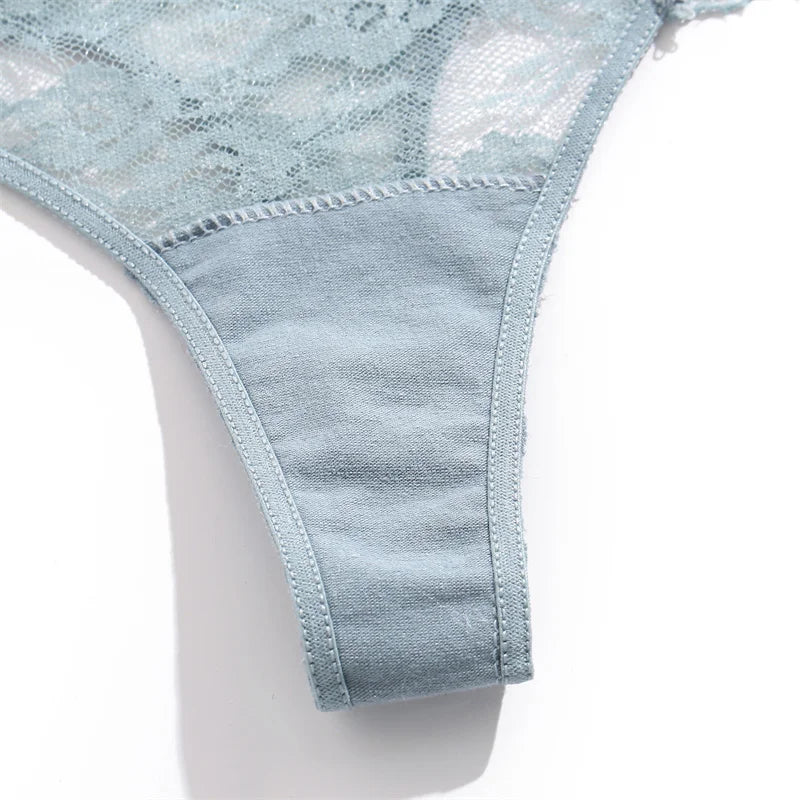 Full Lace Thongs – 3-Piece Lingerie Set for Women