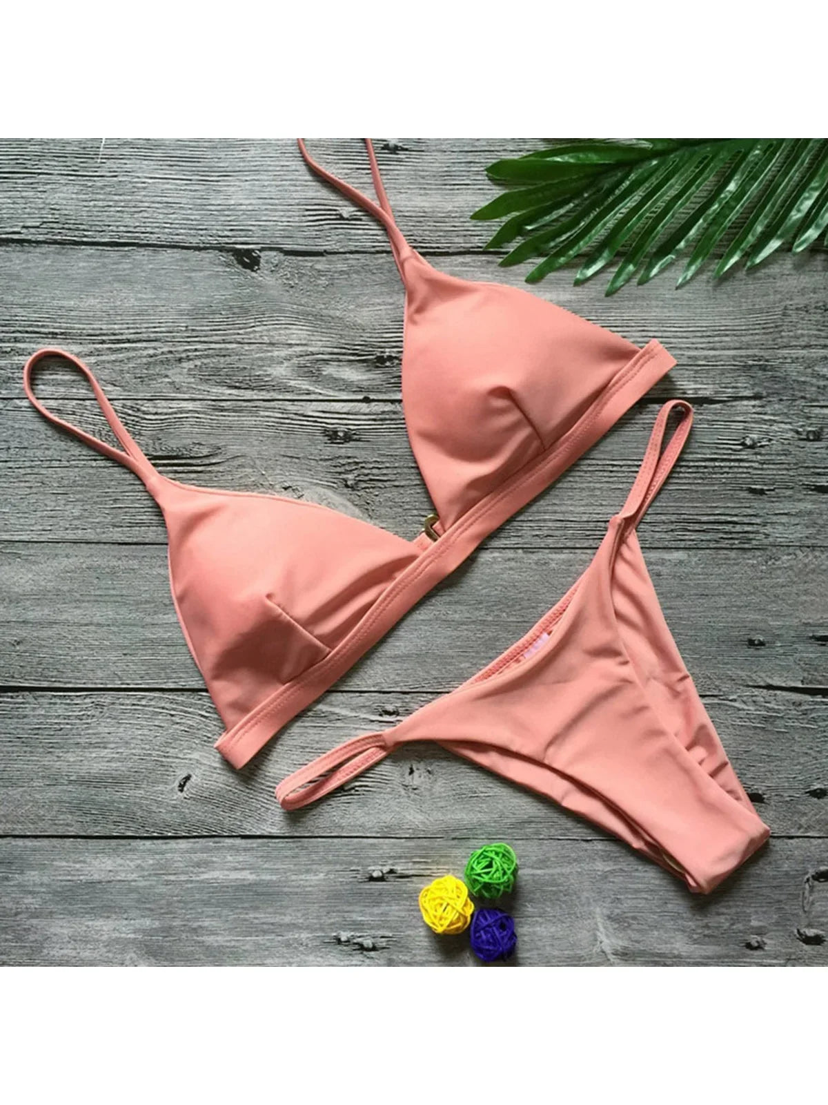 New Sexy Padded Brazilian Bikini Women Swimwear Female Swimsuit Two-Pieces Bikini Set Solid Bather Bathing Suit Swim Lady V64A