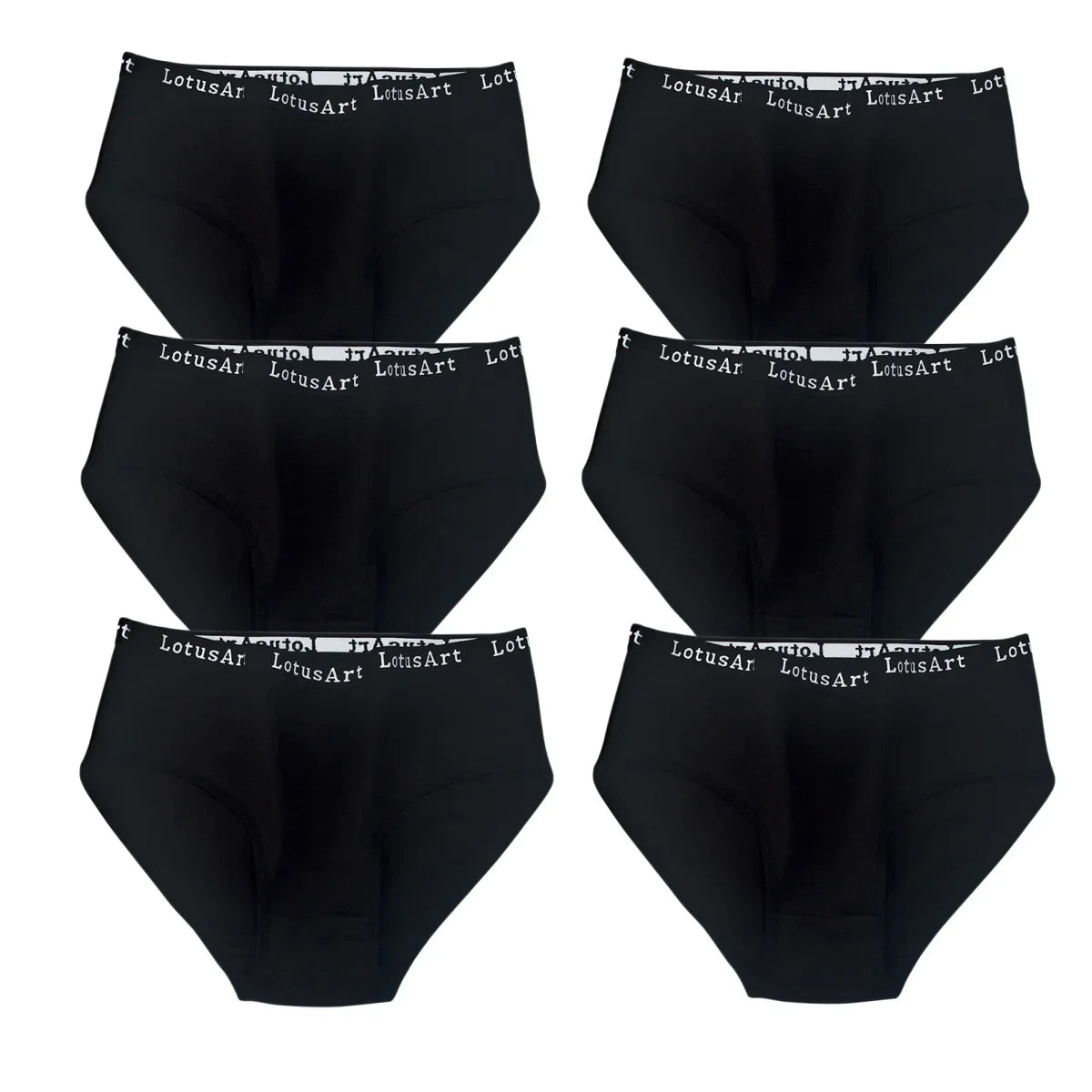 6Pcs/Set Women High Waist Cotton Briefs Letter Print Wide Waistband Panties Solid Color Full Coverage Hip Lifting Lingerie M-2XL