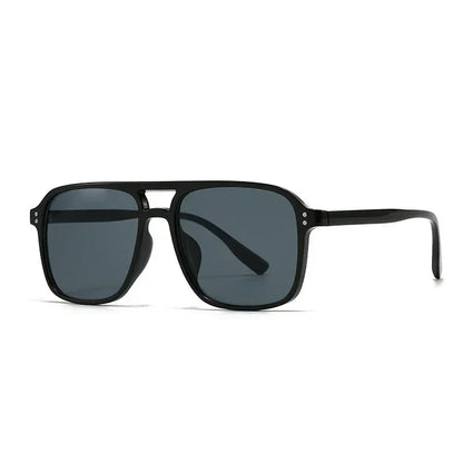 SO&amp;EI Fashion Double Bridges Square Rivets Women Sunglasses Retro Men Gradient Shades UV400 Sun Glasses