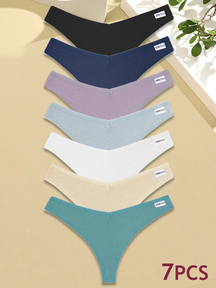 Soft Cotton G-String Panties – 7-Piece Set for Women