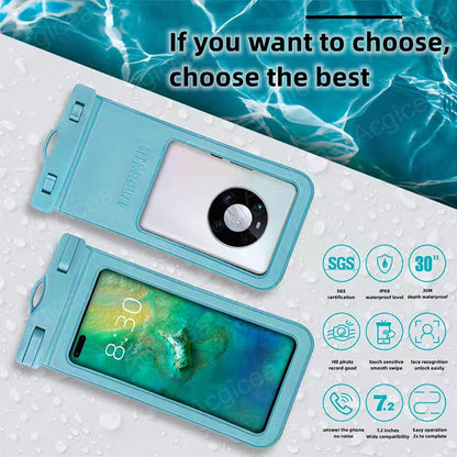 Waterproof Phone Case Pouch Protector For iPhone Cell Phone Cover Underwater Case Universal Water Proof Bag Waterproof Case Cellphone Pouch for iPhone 13 Pro Max Case &amp; Strap