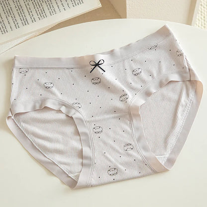 4pcs New Arrival Mid Waist Dot Print Underwear Ladies Sexy Panties for Women Comfortable Girls Briefs Intimates Lingerie