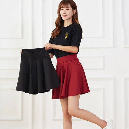 New Black Pocket Shorts Skirt Women&