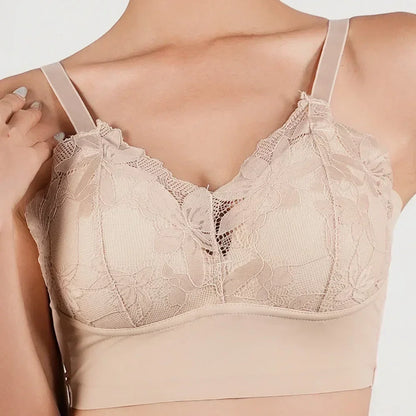 Hot Full Cup Thin Underwear Small Bra Plus Size Wireless Adjustable Lace Women&