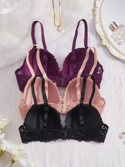 3Pcs Floral Lace Women&