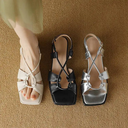 Summer New Model Fashion Middle Heeled Women&