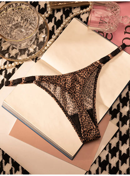 Seamless Sexy Thong Women Underwear Briefs Panties Zebra Flower Low Rise Luxury Metal Buckle G String Bikini Girls Female Panty