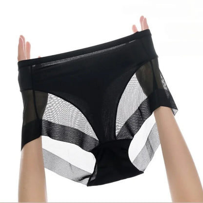 2Pcs/Set Women High Rise Briefs Panties Tummy Control Underwear Hip Shaping Sheer Mesh Panel Shapewear Sexy Lingerie S-3XL