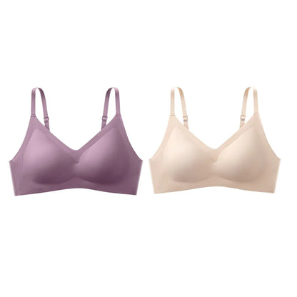 2Pcs/Set Seamless Bras For Women Wire Free Push Up Underwear Sexy Lingerie Invisible Bra Top Removable Pads Female Intimate