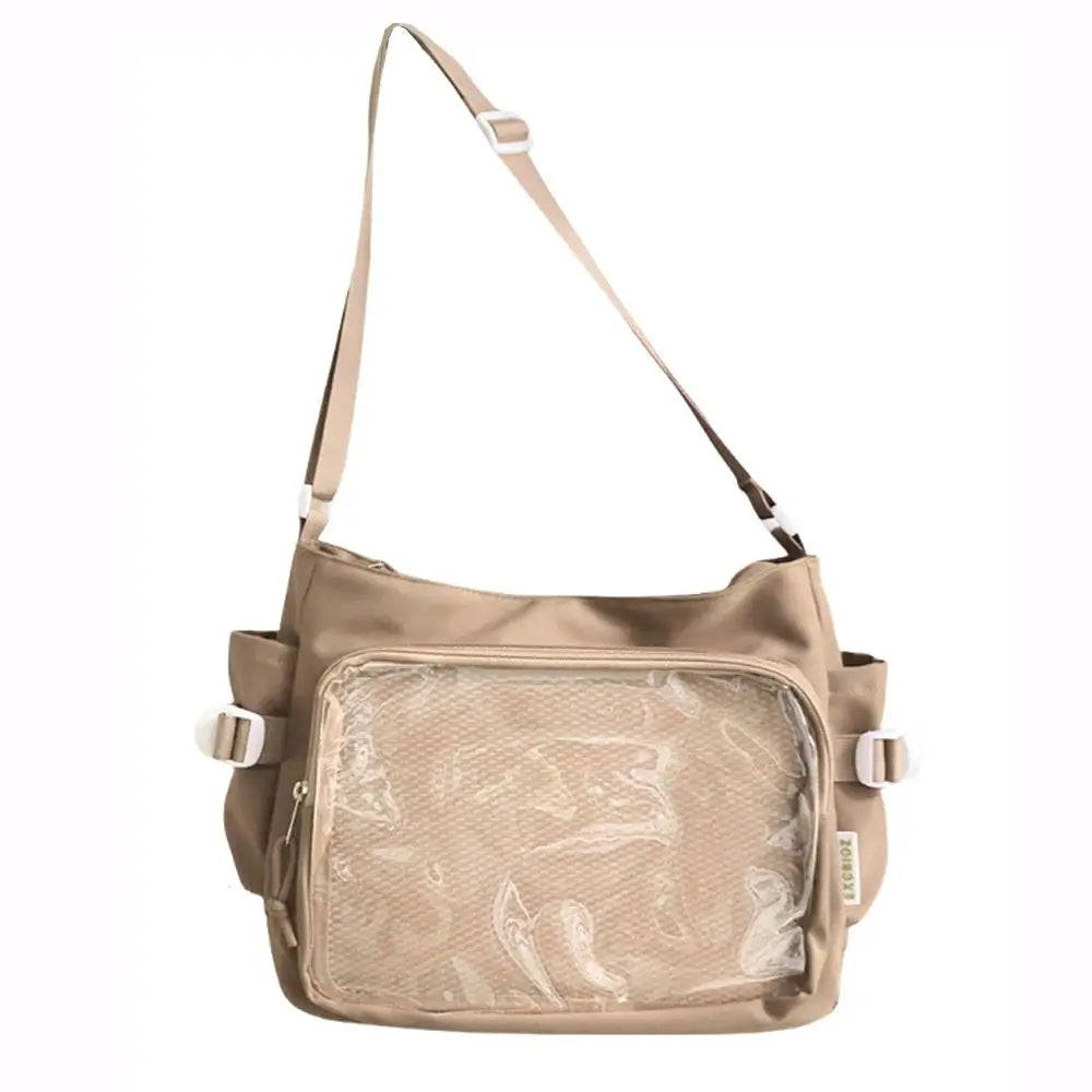 Harajuku Canvas Shoulder Bag - Vintage Y2K Style With Spacious Interior And Lightweight