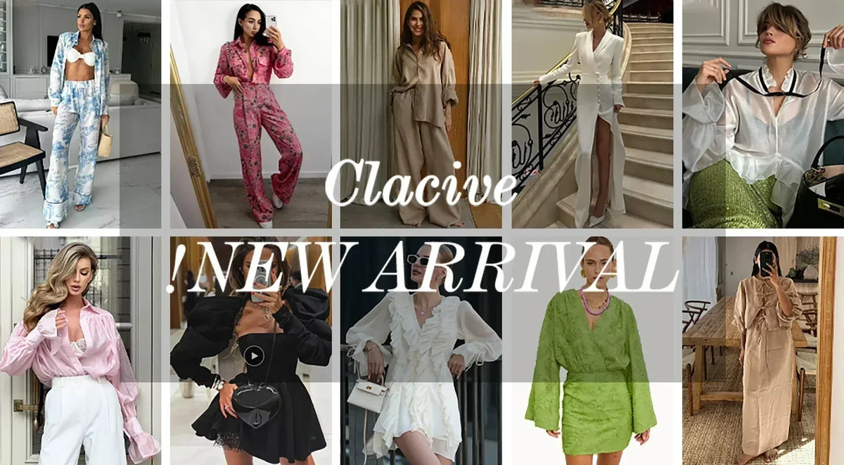 Clacive Summer Slim Print Women&