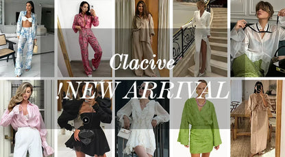 Clacive Summer Slim Print Women&