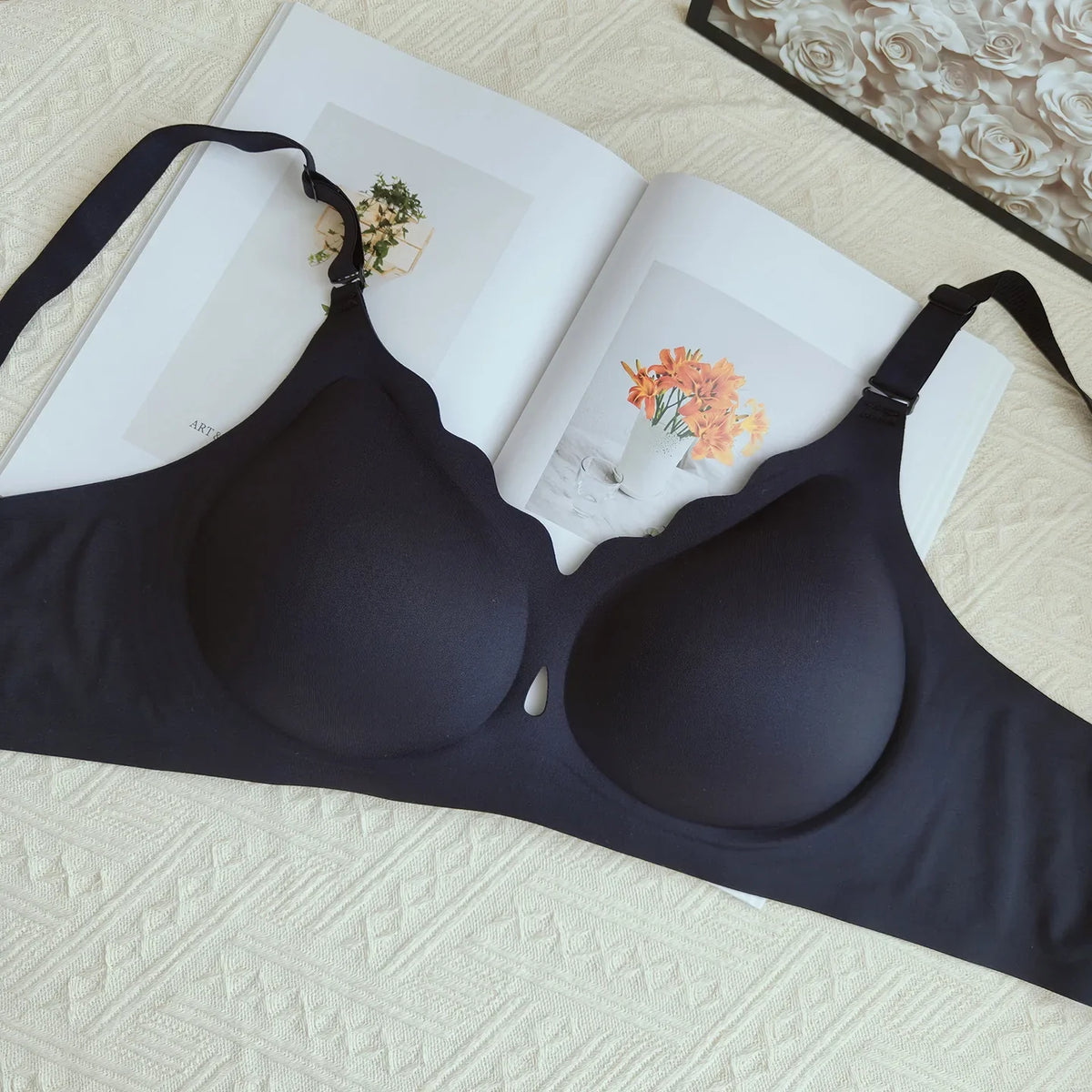 Wireless Comfortable Bra Large Cup Seamless Anti-Sagging Back Smoothing Underwear Soft Women&