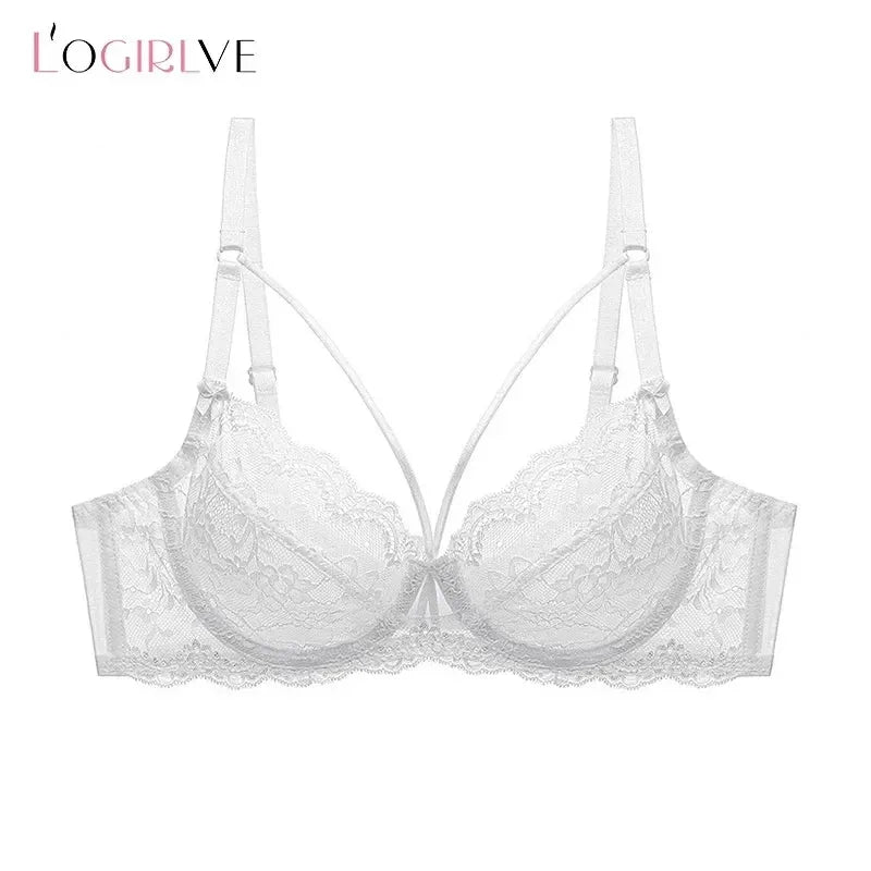 Logirlve Wholesale 3PCS Sexy Underwear Woman Lace Bras Hollow out Ultrathin Bra Women&