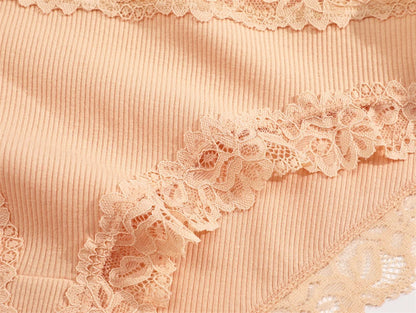 Comfortable Cotton Lace Panties for Women – 4-Piece Set, S–XL