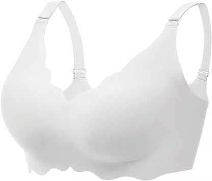 Plus-size Jelly-like Wire-free Bra Thin Molded Cups with A Wire-free Design Comfortable and Breathable Underwear Push Up