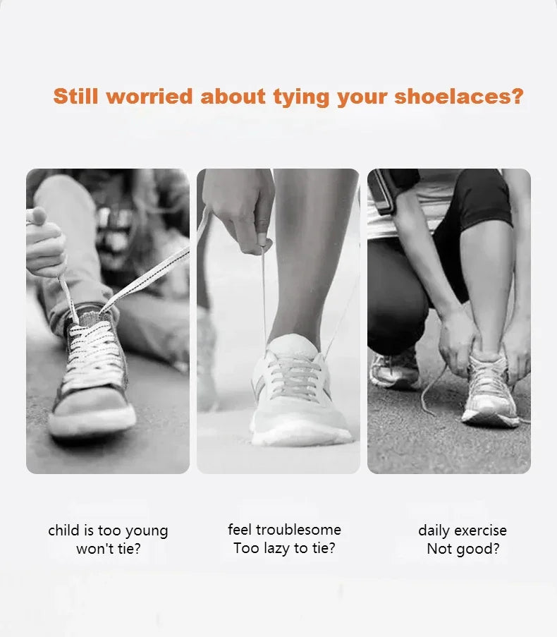 1 Pair Flat Elastic No-Tie Shoe Laces for Sneakers Tennis Shoes Quick Clip-On Shoelaces Accessories for Kids &amp; Adults