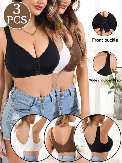 3Pcs/Set Summer Solid Wireless Women&