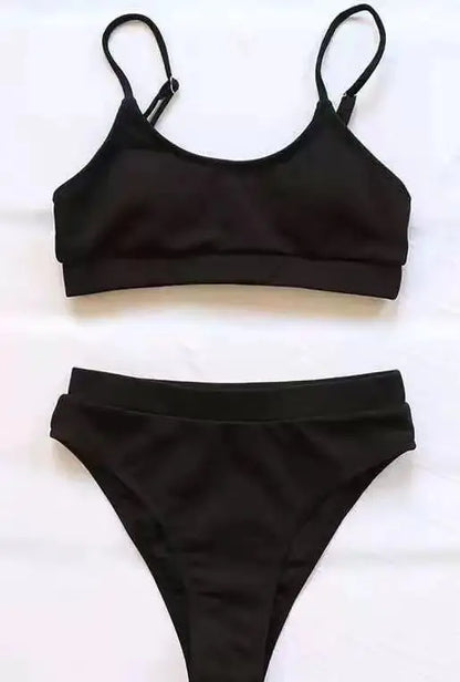 Women High Waisted Bikini Set Color Block Swimsuit 2 Piece High Cut Bathing Suit Cheeky Neon Yellow Swimwear Beach Bathing Suit