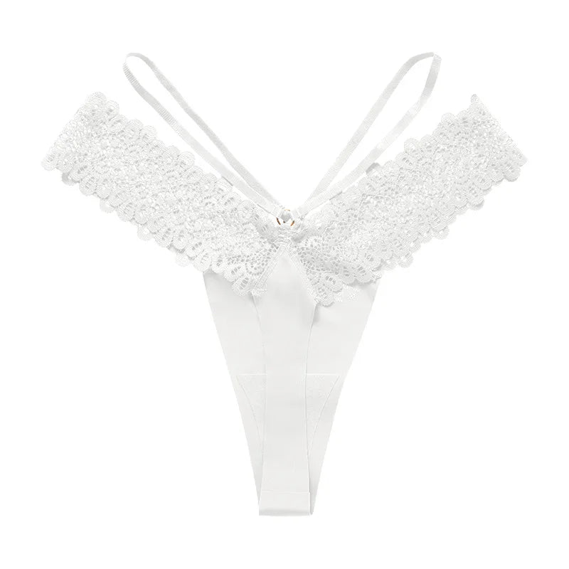 Lace Girls G String Thin Sexy Panties Seamless Women Briefs Ice Silk Thong Hollow Out Low Waist Underwear Female Lingerie