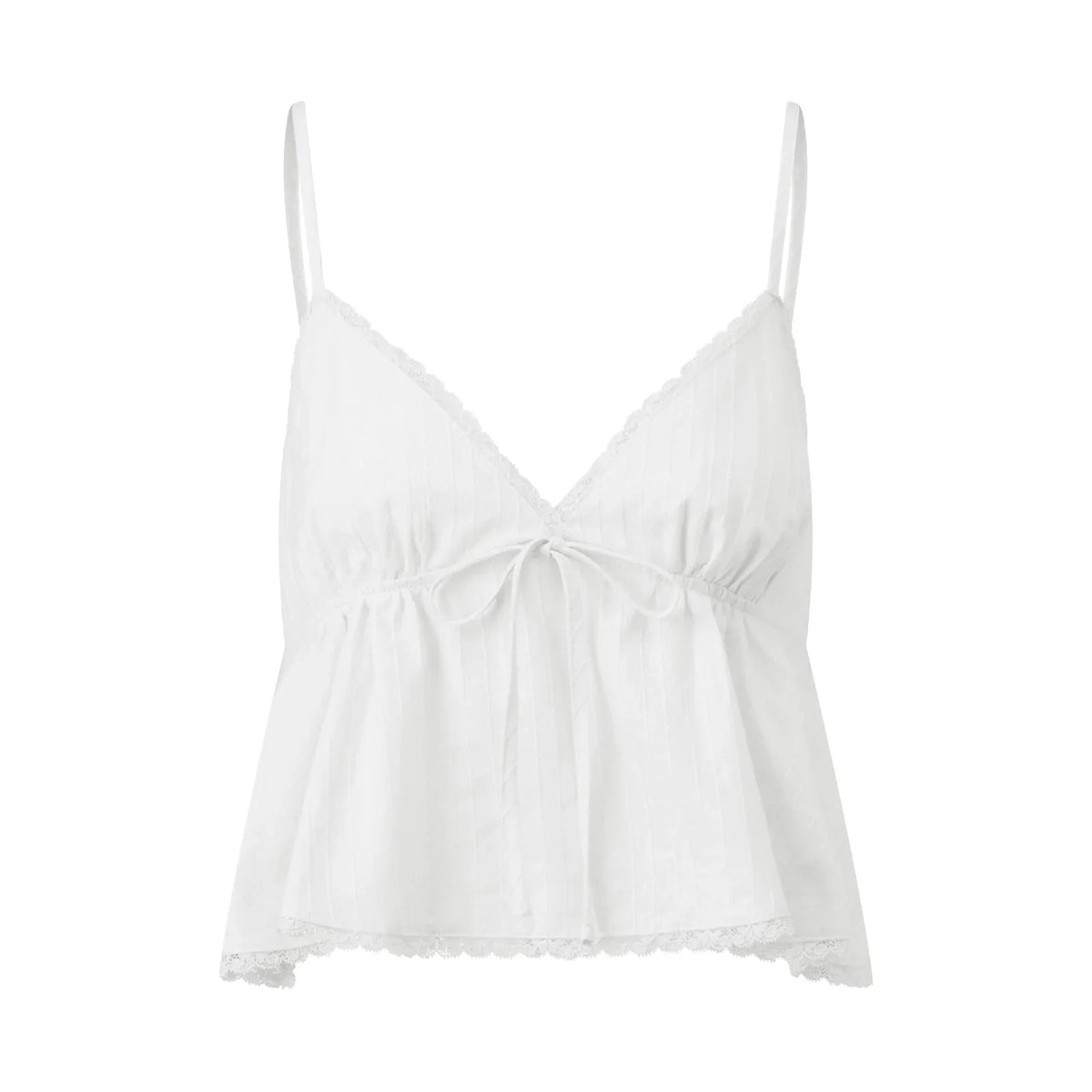 Womens Solid Color Sleep Tank Tops Spaghetti Strap Stylish Lace Trim Striped Front Bow Backless V Neck Sleep Camisoles