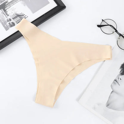 1Pc Ice Silk Panties Women Seamless Underwear Low V-Waist Briefs Breathable Quick-Drying Sports Brazilian Panties Underwear