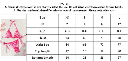 Sexy Rose Red Flower Print Micro Thong Bikini Women Swimwear 2026 String Halter Swimsuit Swimming Wear Triangle Bikinis Sets
