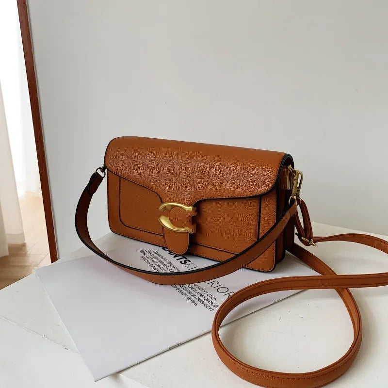 PU Crossbody Bag For Women With Double Straps Small Square Satchel Purse For Everyday Use
