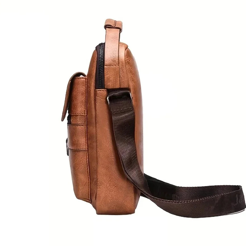 PU Shoulder Bag For Men With Handle Crossbody Briefcase And Casual Daypack For Work