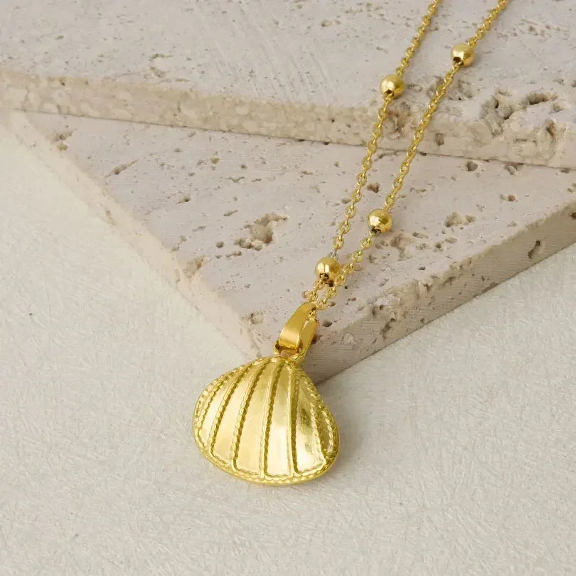 1Pc Temperament Fashion Summer Beach Blue Marine Life Sea Horse Shell Turtle Mini Fish Bead Necklace Classic Clavicle Chain