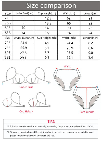 2Pcs Sexy Floral Eyelash Lace Bra Set For Women Bow Decor Mesh Patchwork Daily Valentine Lingerie Underwea MR3674