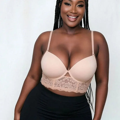 Plus-Size U-Shaped Backless Bra for Women, Sexy Push-Up Anti-Sagging Bra for Large Busts, Thin Invisible Backless Bra