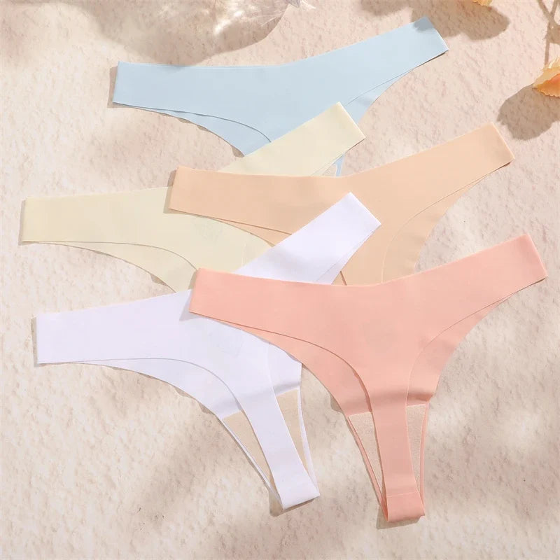 7-Piece Seamless Ice Silk Panties Set for Women