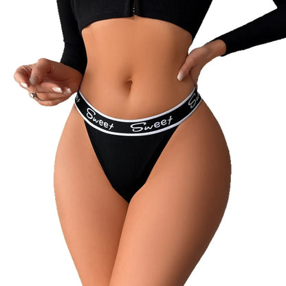 1pcs Low-Rise Ribbed Sexy Women&