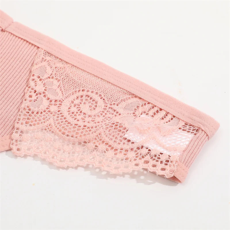 Soft Cotton Thong Panties Set — Lace G-String Underwear for Women
