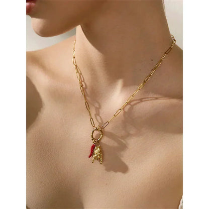 Classic Hot Selling Bull Horn Sacred Heart Detachable Pendant Necklace for Women&