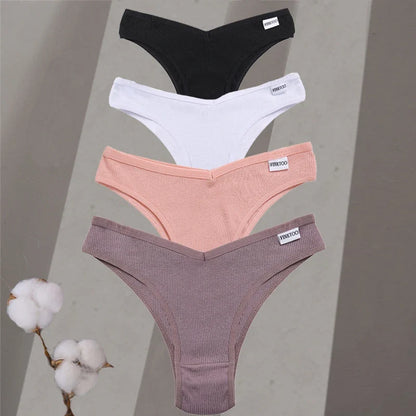 Premium Cotton Brazilian Panties – 4-Piece Set for Women