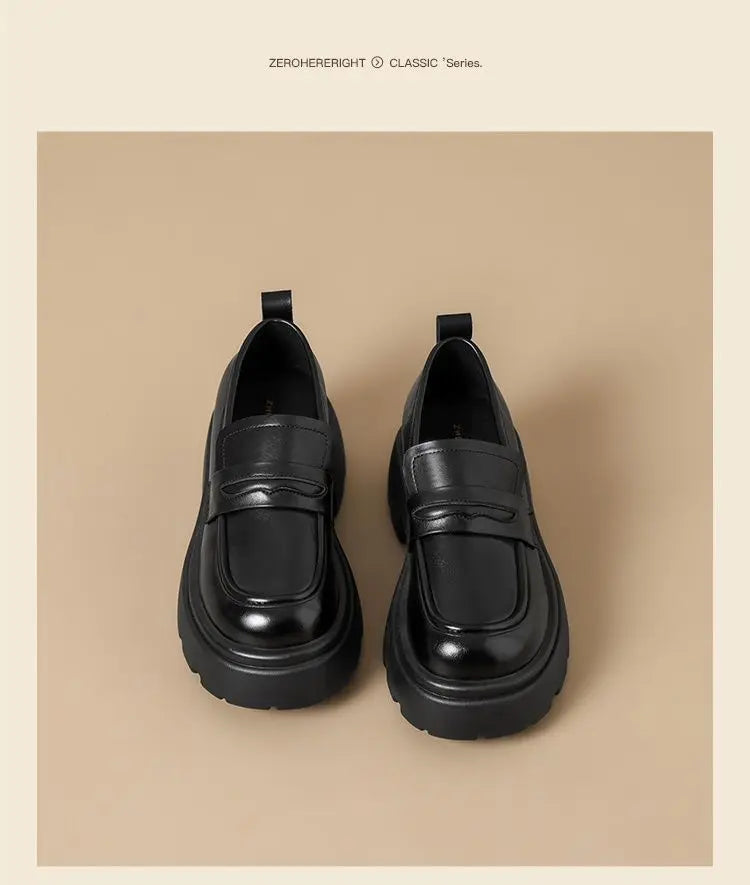 2026 Thick-Soled Waterproof British-Style Women&