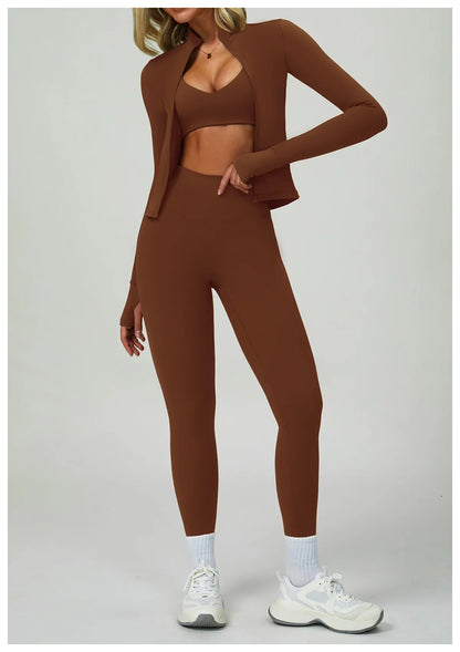 2/3-Piece Activewear Set – Sports Bra &amp; High Waist Leggings