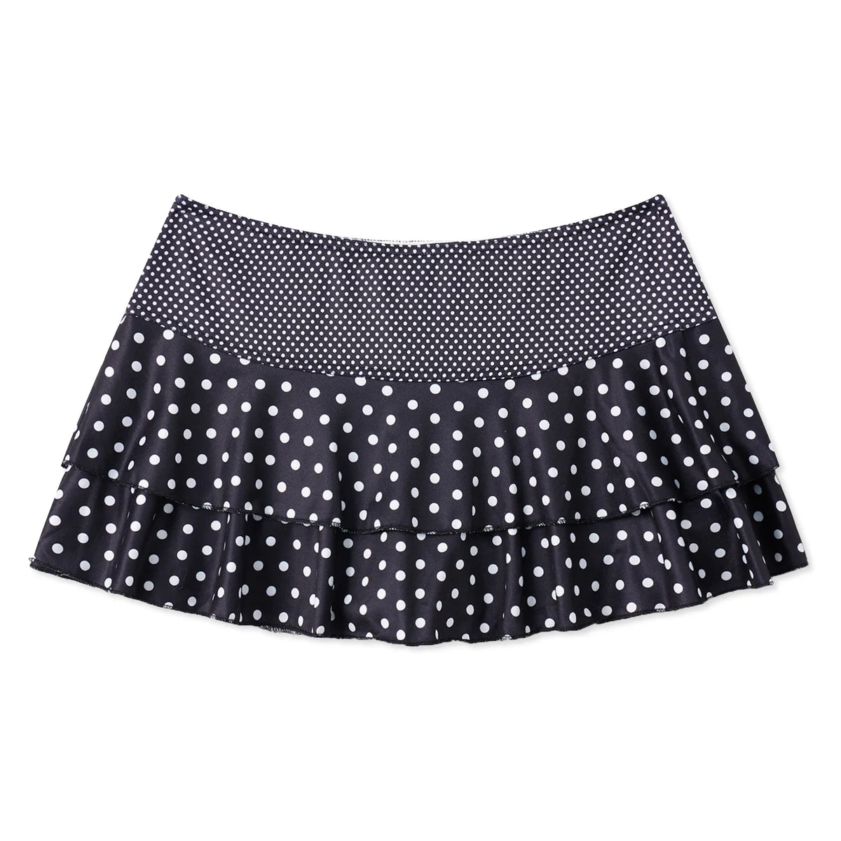 Fashion Summer Mini Skirt Women Dots Print Side Ties Low Waist A Line Skirts for Parties and Casual Wear
