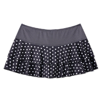 Fashion Summer Mini Skirt Women Dots Print Side Ties Low Waist A Line Skirts for Parties and Casual Wear