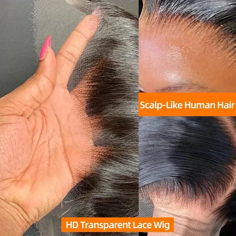 Human Hair Brazilian 4x4 Glueless Put on and go Wig 36 38 40 Inch 13x4 13x6 HD Transparent Bone Straight Lace Frontal Wigs