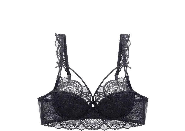 MOYISU Minimizer Bra French Lace for Large Bust, Anti Sagging Full Coverage Push Up Underwire Set, Sensuous Women Sexy Bra &amp; Set