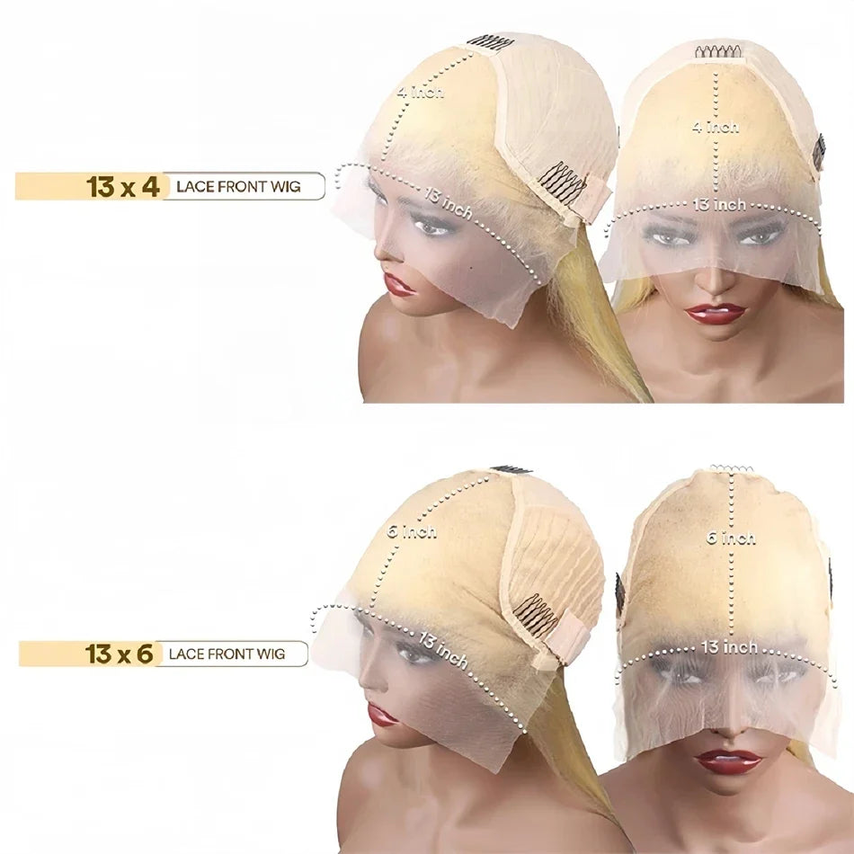 40Inch Straight Blonde 613 Blonde Human Hair Lace Frontal Wig 13x6 Transparent Blonde Lace Front Wigs Pre Plucked Human Hair Wig